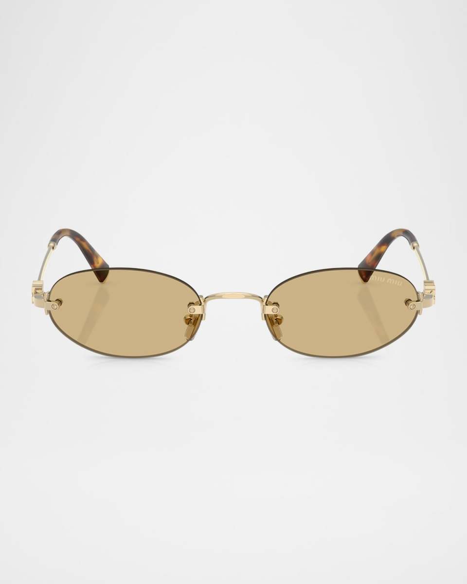 MU A54S Metal Oval Sunglasses